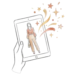 AI stylist — tablet with outfit