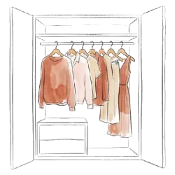 Smart wardrobe — open closet with hangers