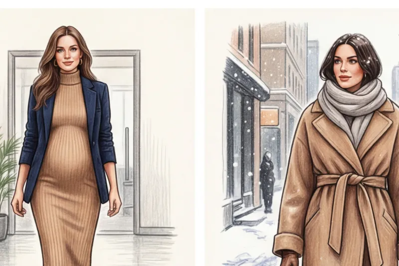 Офисный стиль для беременных зимой: теплые и элегантные образы - 2