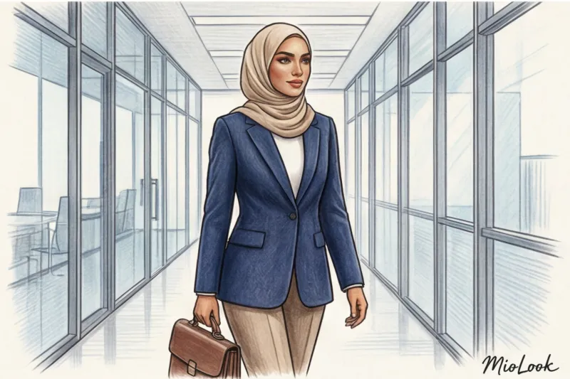 Деловой стиль с хиджабом: строгие и элегантные образы для офиса - 8