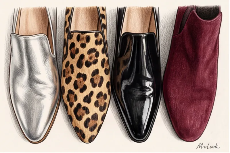 Фактуры и цвета: металлик, леопард, лак и замша в обуви - 1