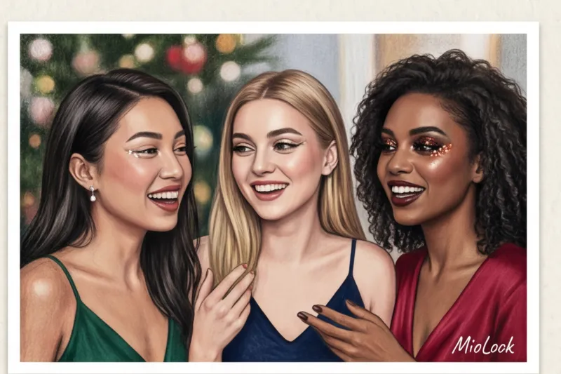 Новогодний макияж: идеи с блестками, глиттером и стразами - 3