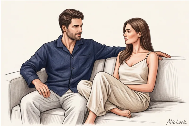 Домашняя одежда для влюбленных: парные пижамы и уютные комплекты - 9