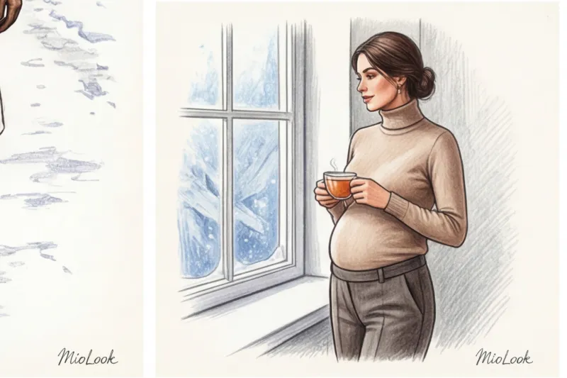 Офисный стиль для беременных зимой: теплые и элегантные образы - 6