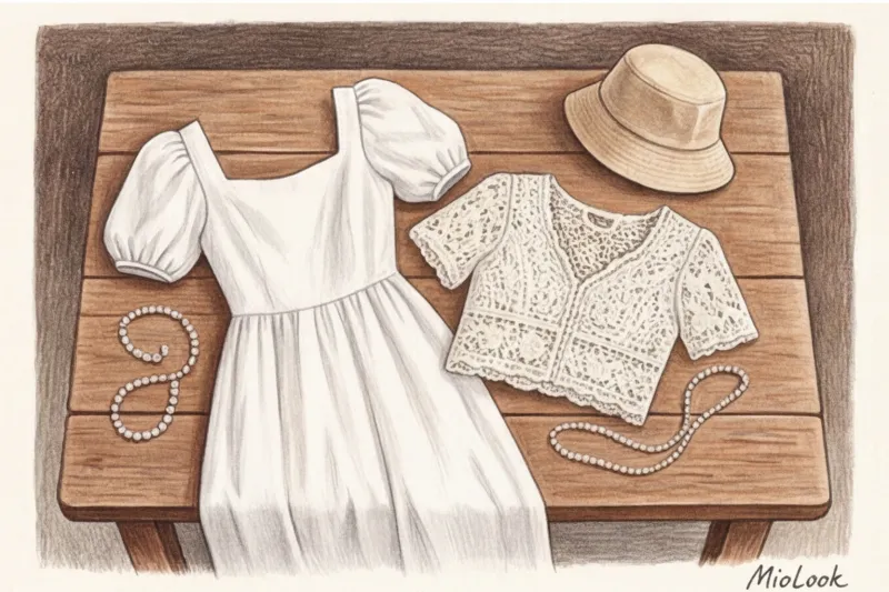 Летняя капсула в стиле Cottagecore: льняные платья, кружево и панамы - 8