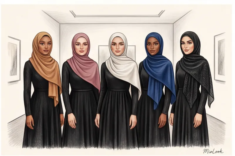 Какой хиджаб подойдет к черному платью: 5 беспроигрышных вариантов - 3