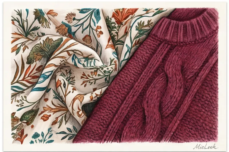 Как сочетать одежду с принтом и однотонные вещи - 5