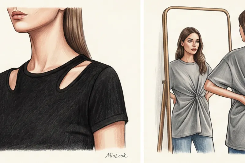 Переделка базовой футболки: режем, завязываем и создаем трендовый топ - 5