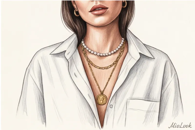 Как красиво сочетать цепочки на шее: искусство многослойности - 9