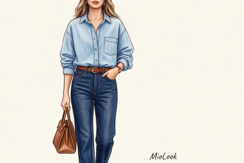 Джинсовая рубашка в женском гардеробе: идеи многослойных образов - 4