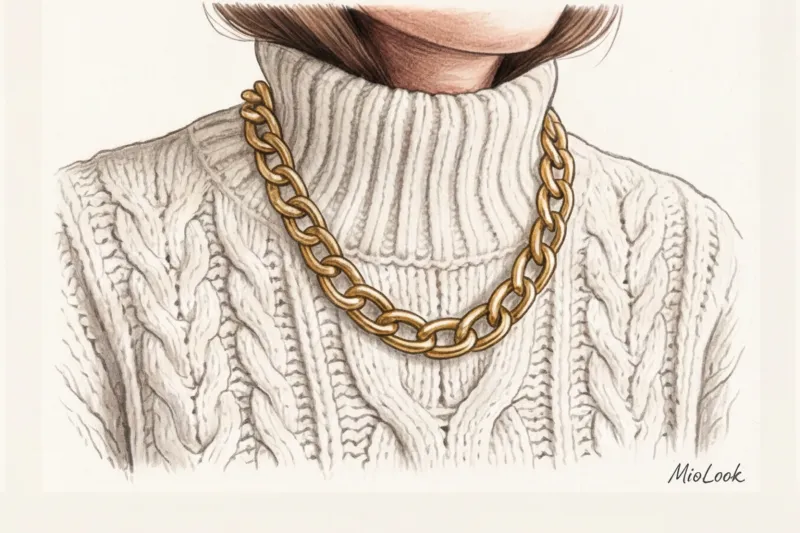Акцентные украшения: с чем носить крупные цепи, моносерьги и чокеры - 8