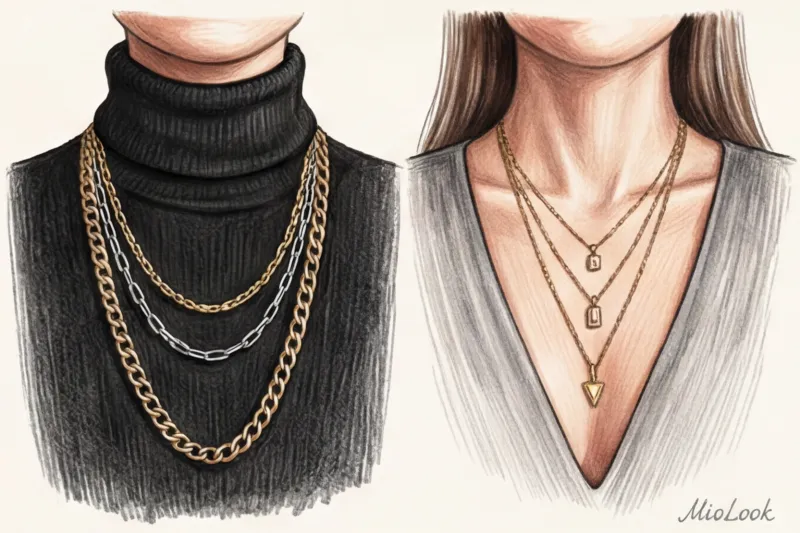 Как красиво сочетать цепочки на шее: искусство многослойности - 5