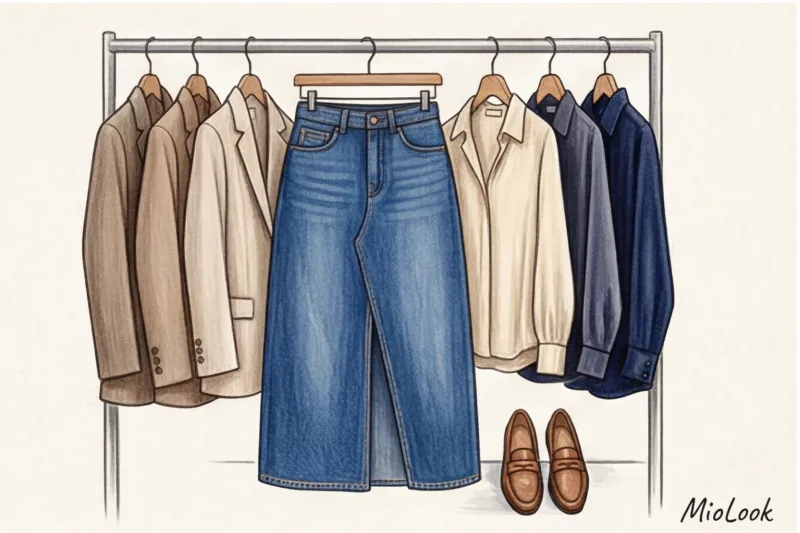 С чем носить джинсовую юбку миди и макси: топ-10 современных образов - 7