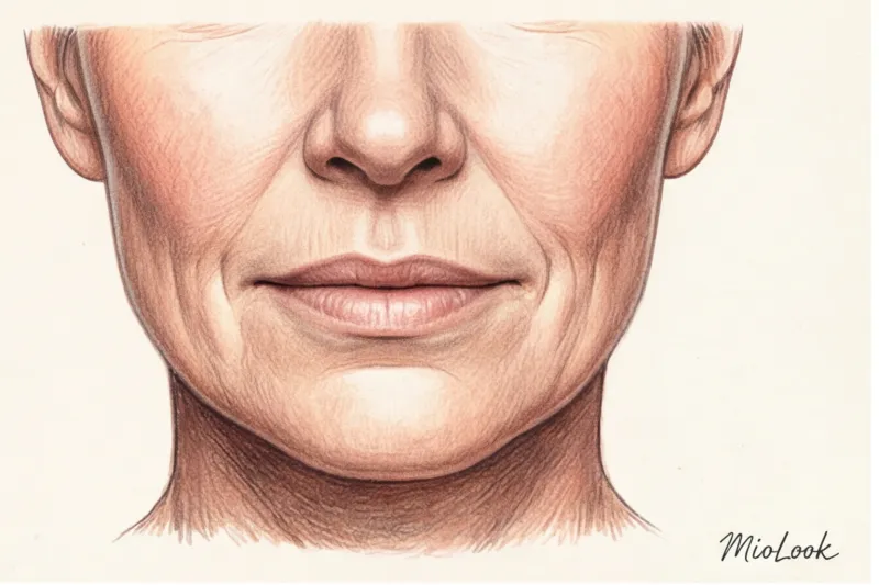 Возрастной макияж губ с опущенными уголками: лифтинг-эффект