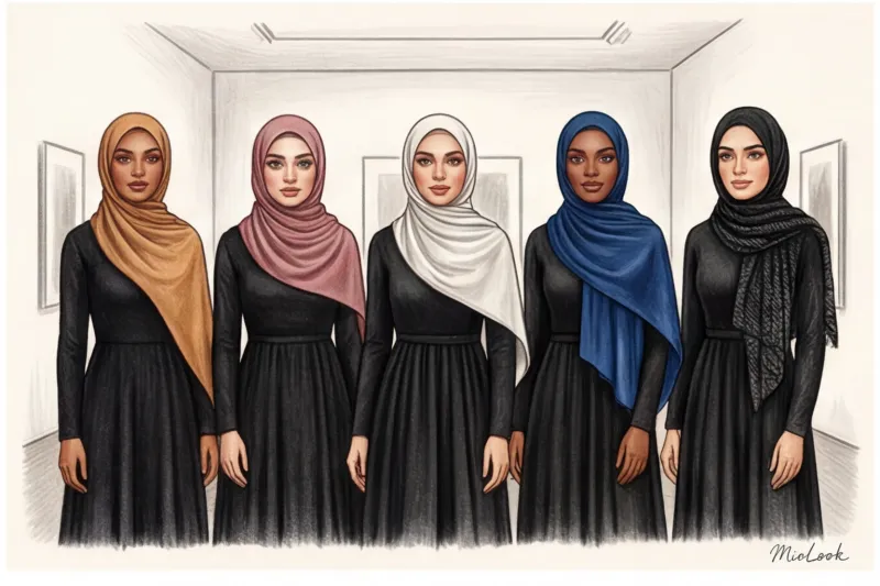 Какой хиджаб подойдет к черному платью: 5 беспроигрышных вариантов - 8