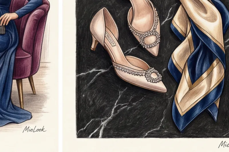 Скромно и удобно: закрытые вечерние платья для беременных - 8