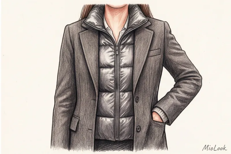 Тонкий пуховик под пальто: как создать стильный многослойный образ - 6