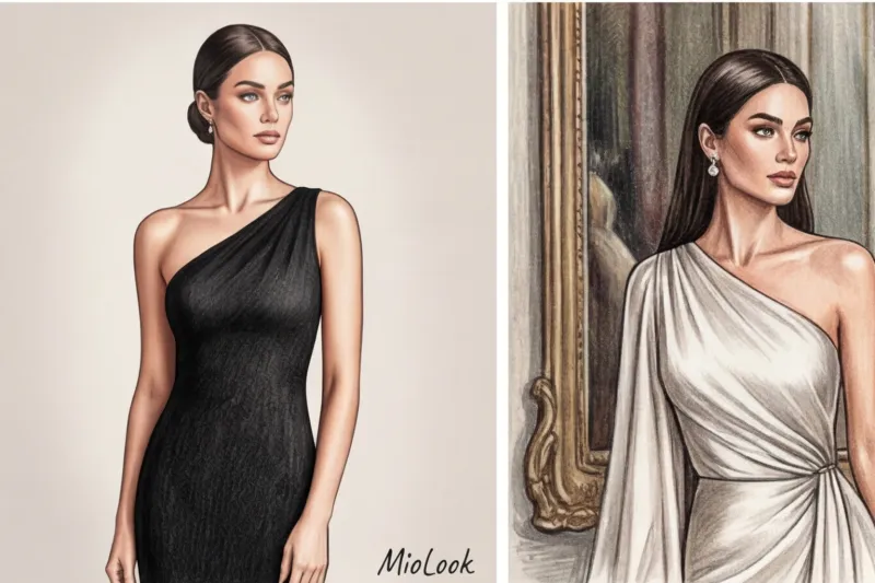 Асимметрия в образе: выбираем прическу под платье на одно плечо - 7