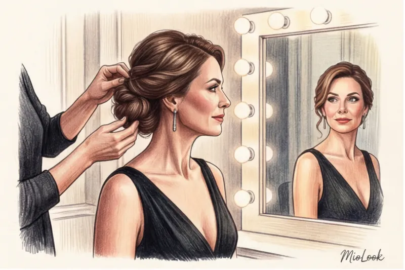 Evening hairstyles for women over 40: a lifting effect
