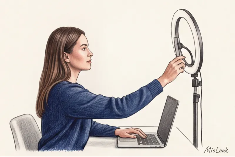 Как выступать в очках онлайн, чтобы избежать бликов от кольцевой лампы - 2