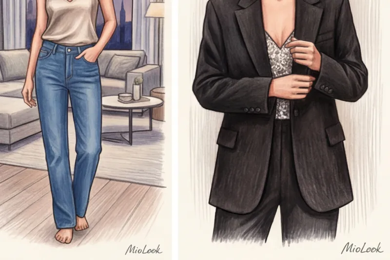 Нарядные топы и блузы: как носить с джинсами и обычными брюками - 9
