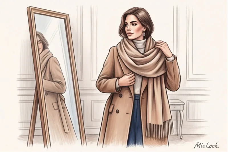 Советы стилиста: как носить объемный шарф по фигуре