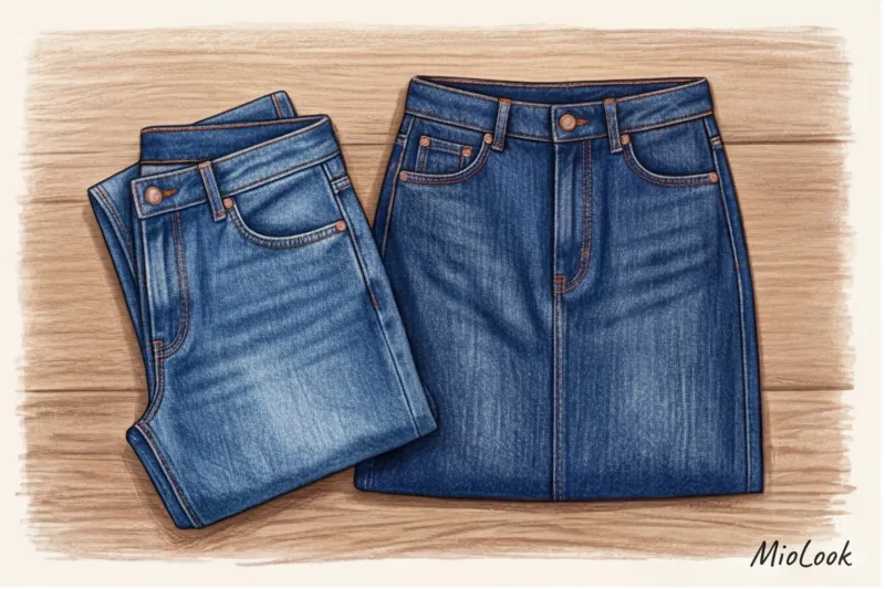 What to wear with a long denim skirt: top 10 looks