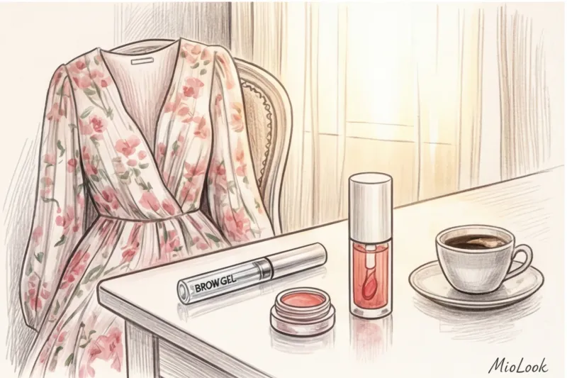 Нежный макияж под платье в цветочек и романтичный стиль - 7