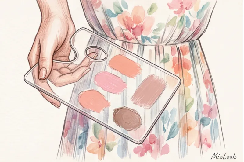 Нежный макияж под платье в цветочек и романтичный стиль - 4