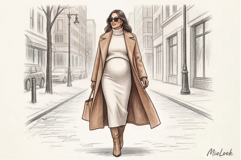 Зимняя капсула для будущих мам: тепло, уют и свобода движений - 1