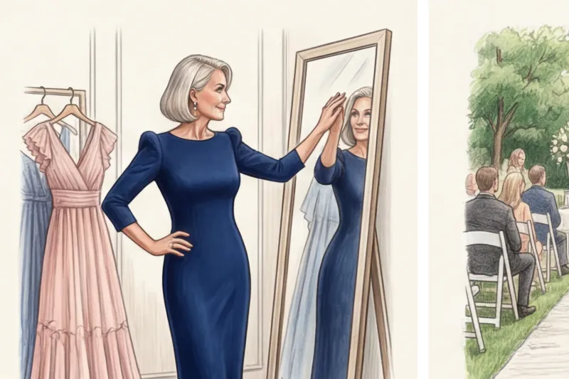 A stately wedding dress for mothers aged 50 and 60+
