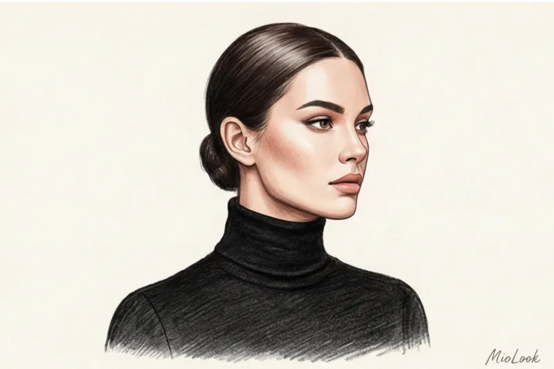 Идеальная прическа под водолазку и одежду с закрытым горлом - 8