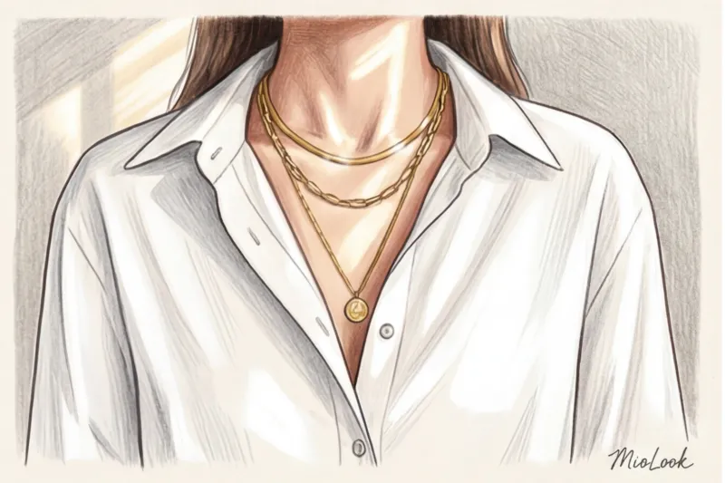 Многослойность в украшениях: как правильно сочетать цепочки на шее - 4