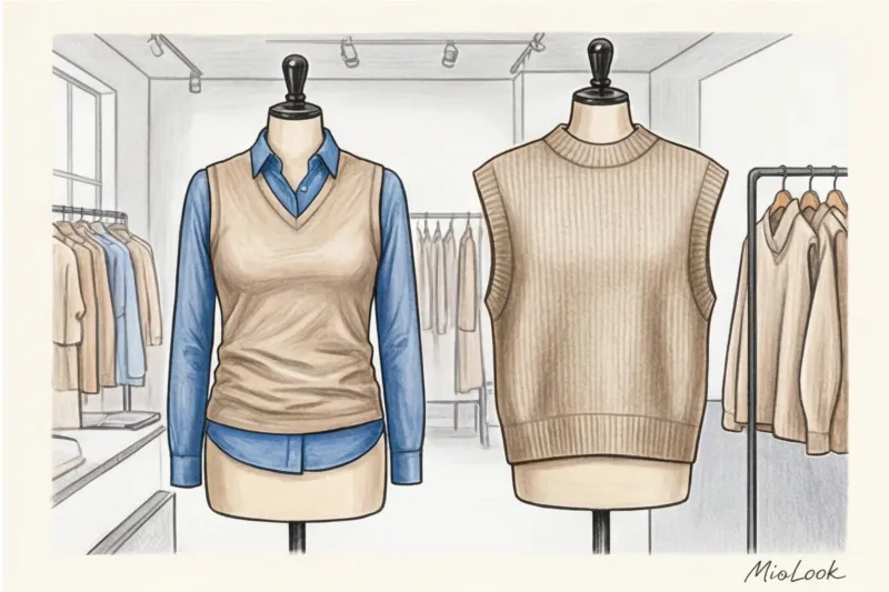 С чем носить вязаный жилет: идеи многослойных образов на каждый день - 9