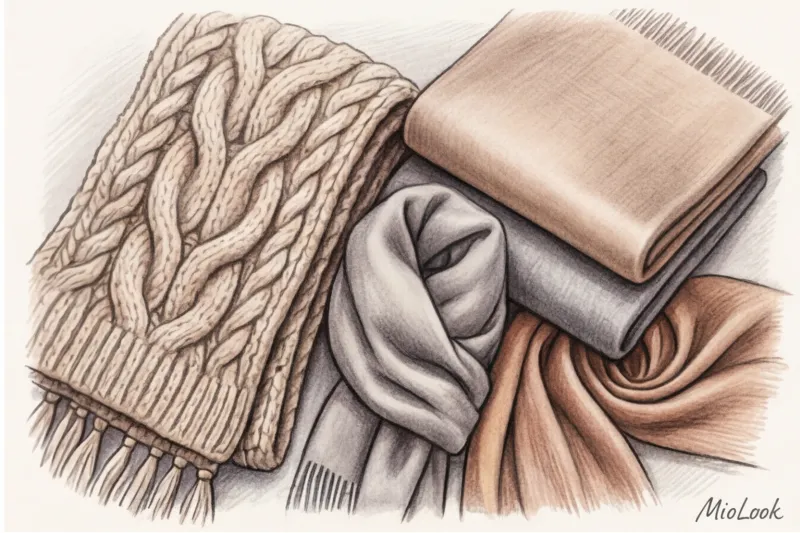 Объемные шарфы и палантины: как носить, чтобы не нарушить пропорции - 3