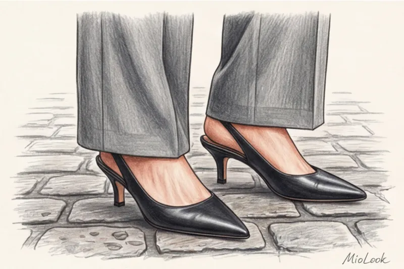 Актуальные туфли: каблуки рюмочки (Kitten Heel), слингбэки и острый мыс - 8
