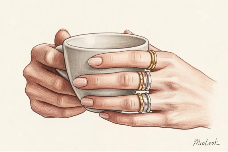 Как правильно сочетать кольца на руках: тренд на многослойность (stacking) - 2