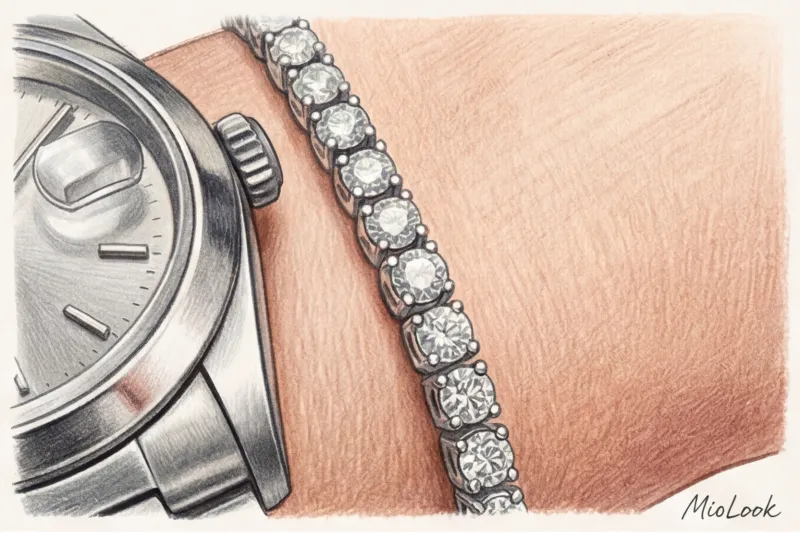 Как стильно носить часы с браслетами на одной руке - 2