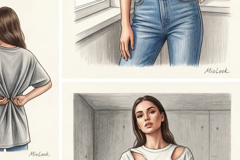 Переделка базовой футболки: режем, завязываем и создаем трендовый топ - 6