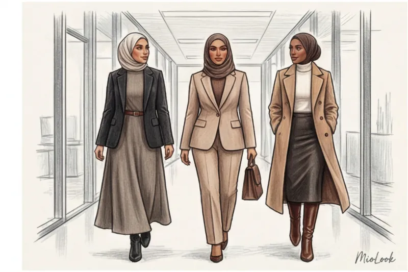 Зимние офисные образы: стильная многослойность и теплые ткани - 4