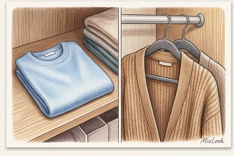 Как правильно хранить свитеры в шкафу: складывать или вешать? - 7