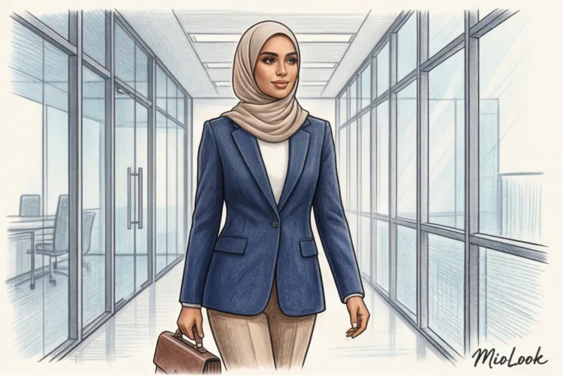 Деловой стиль, хиджаб: стильные образы для офиса