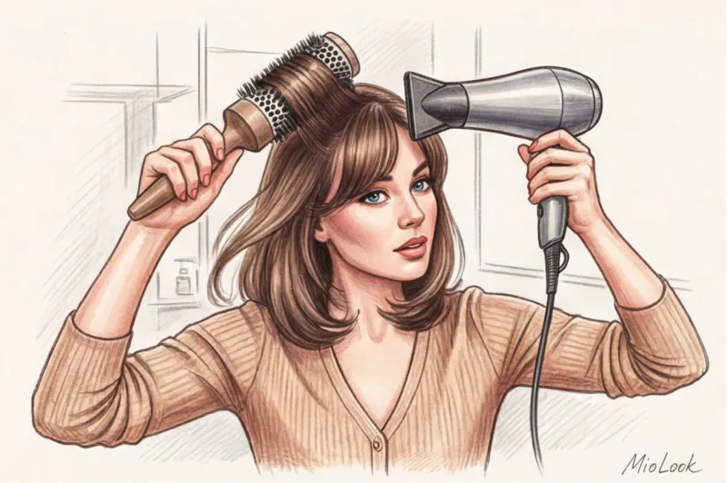 Как правильно и быстро уложить челку-шторку - 4