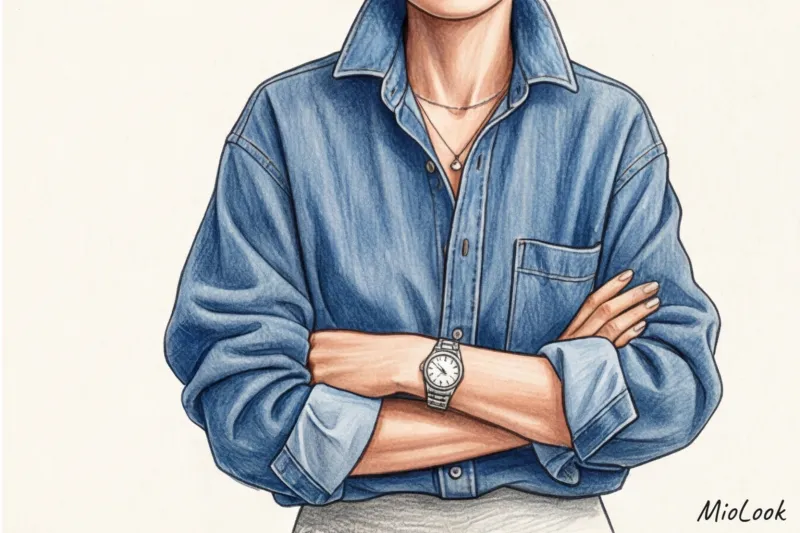 Джинсовая рубашка в женском гардеробе: идеи многослойных образов - 6