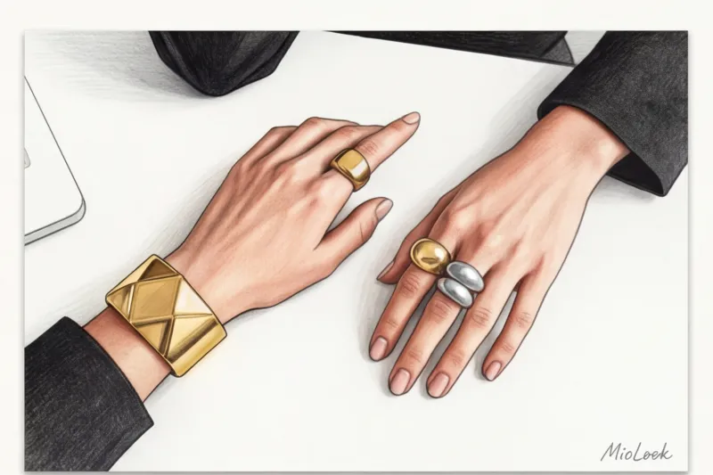 Акцентные украшения: как правильно носить массивные кольца и браслеты - 2