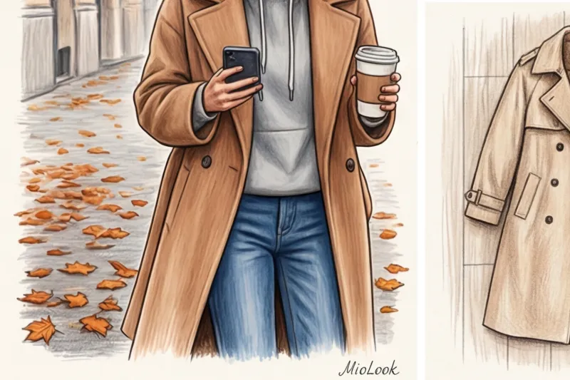 Осенний кэжуал: уютные повседневные образы с пальто, тренчами и свитером - 7