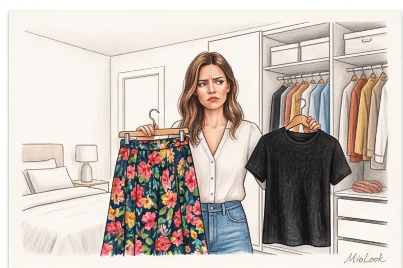 Как сочетать принты по цвету с однотонными вещами