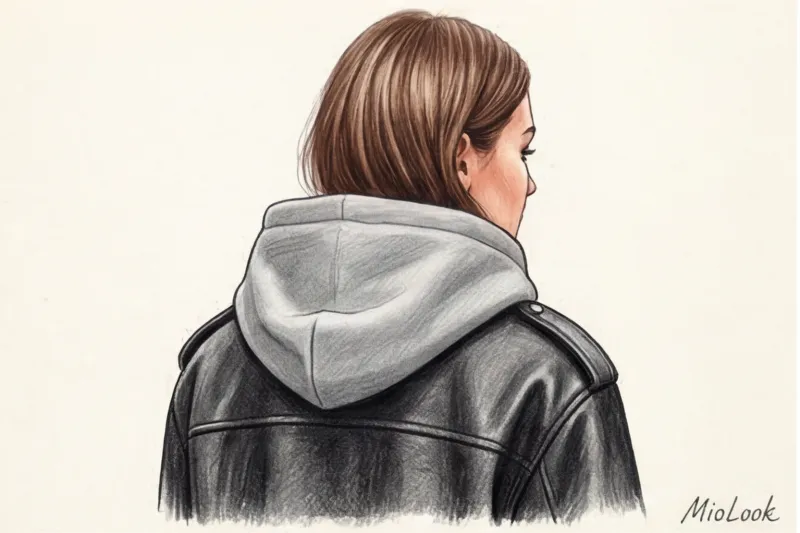 Худи с кожаной курткой: дерзкие повседневные образы - 4