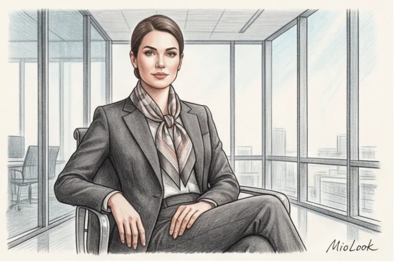 Silk scarf in business style: how to wear it with dignity