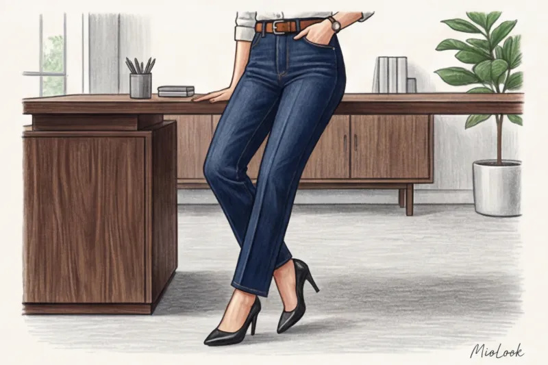 Джинсы в офис: как создать деловой образ с денимом и не нарушить дресс-код - 5